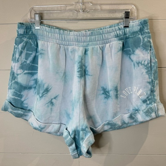 Victoria's Secret Pants - Victoria’s Secret Pink | NWOT Blue Tie Dye Sweat Shorts Size XL